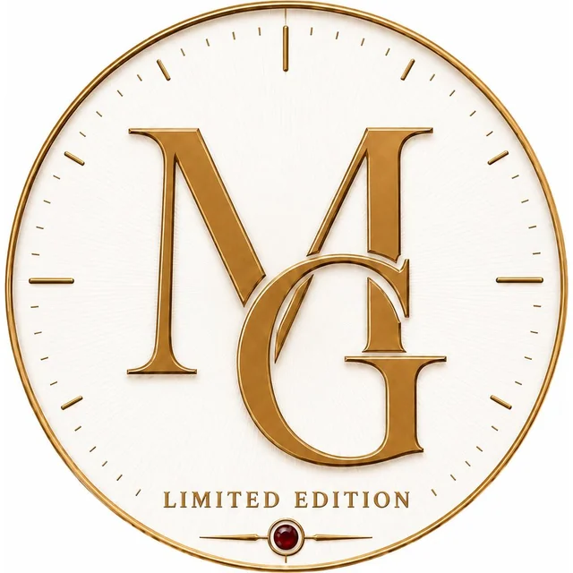 Logo MG Limited Edition : monogramme doré sur un cadran ivoire.