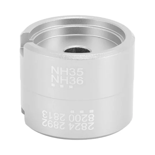 Support de mouvement cylindrique argenté, gravé NH35 / NH36.
